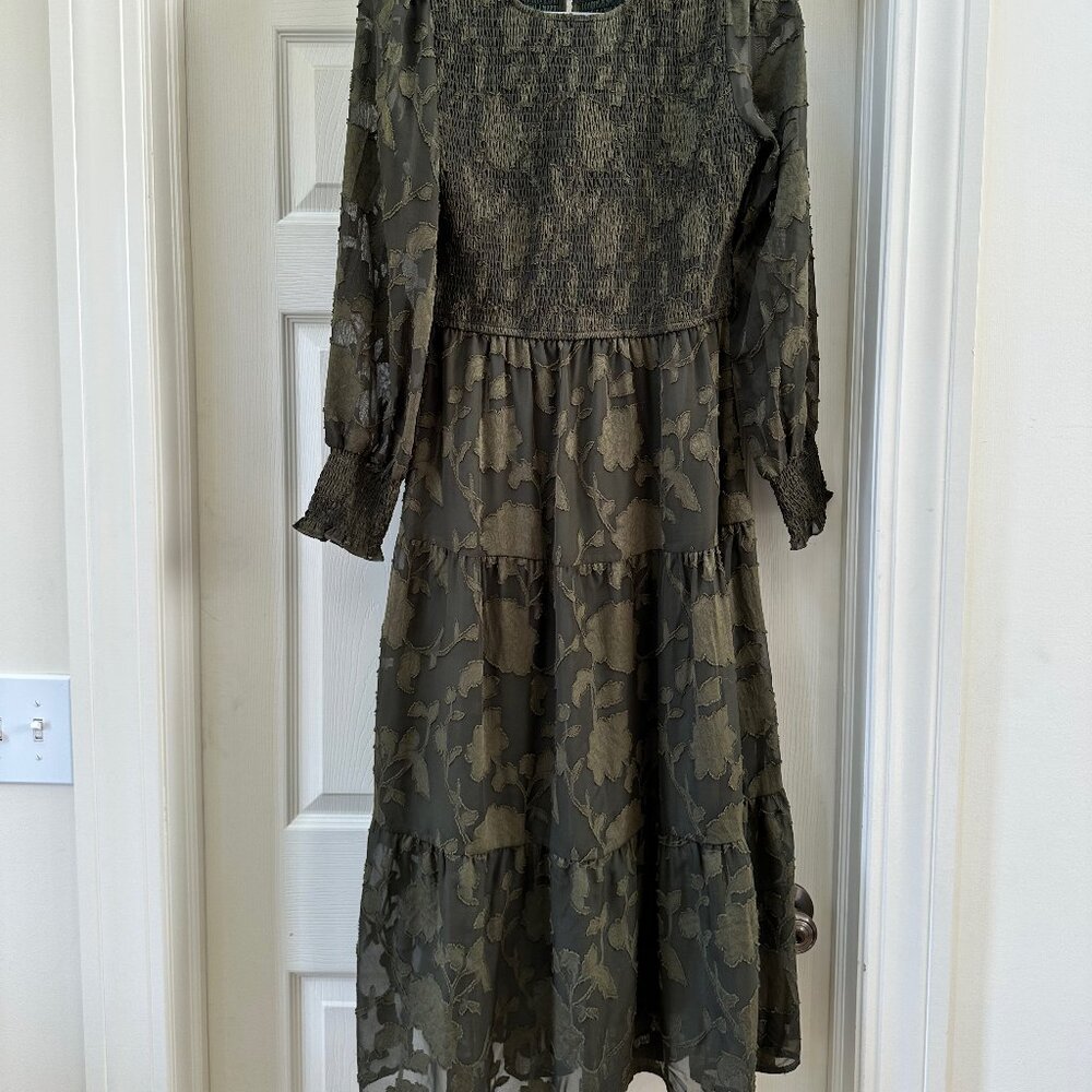 Long Sleeve Floral Midi Dress